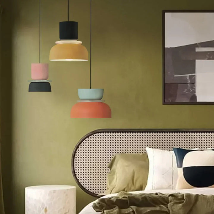 BowLift | Nordic Color Block Pendant Light Fixture - Modern Hanging Lamp for Kitchen & Dining Room