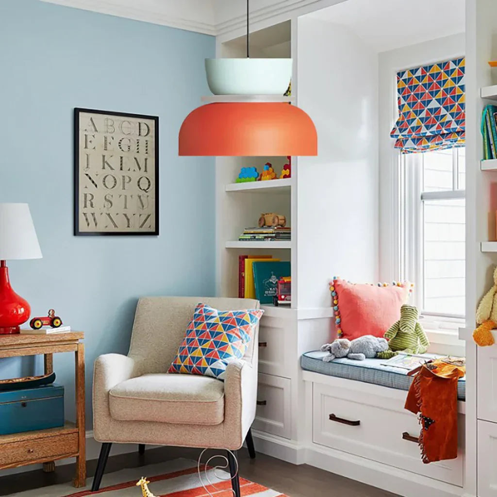BowLift | Nordic Color Block Pendant Light Fixture - Modern Hanging Lamp for Kitchen & Dining Room