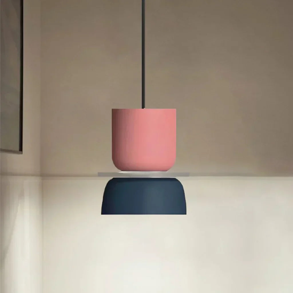 BowLift | Nordic Color Block Pendant Light Fixture - Modern Hanging Lamp for Kitchen & Dining Room