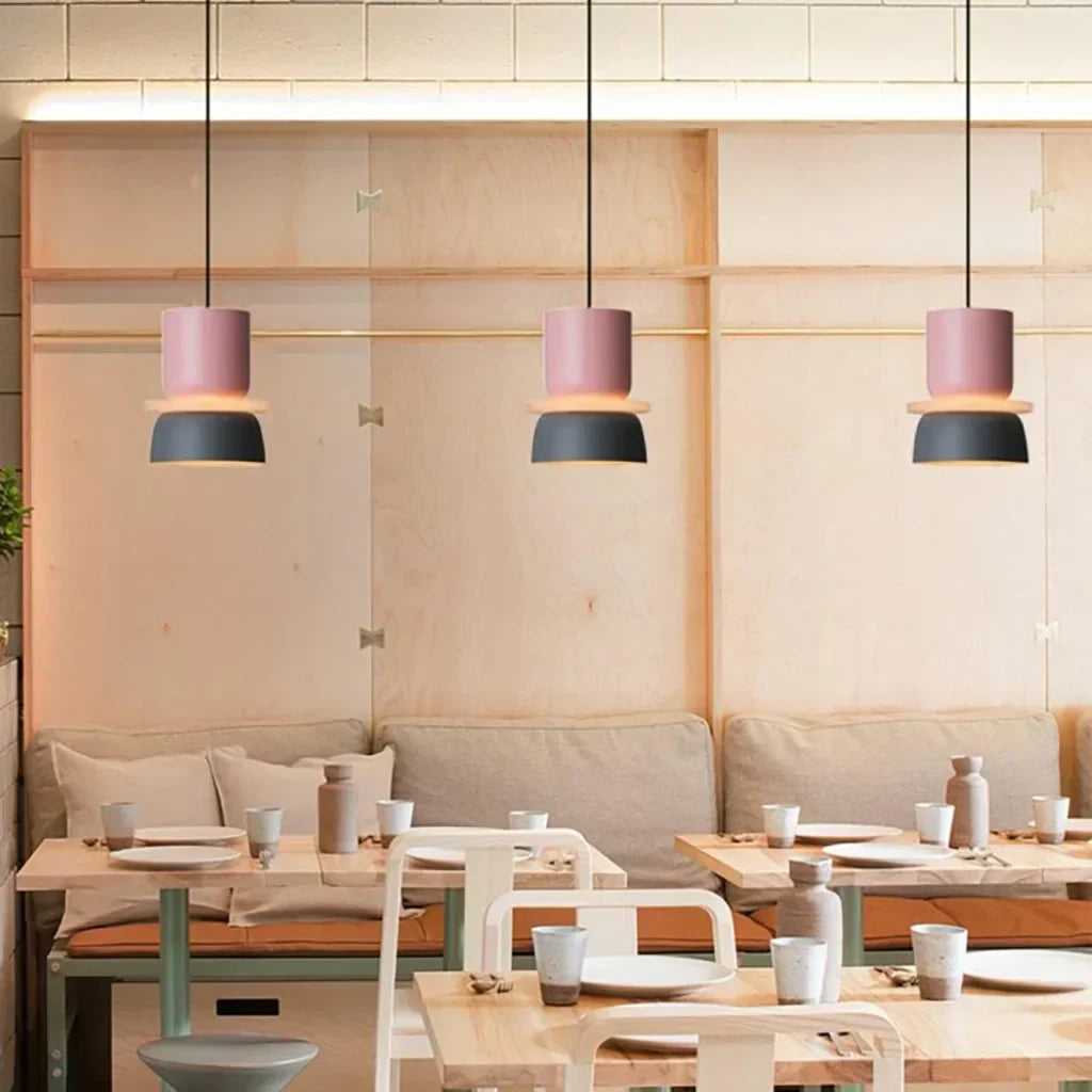 BowLift | Nordic Color Block Pendant Light Fixture - Modern Hanging Lamp for Kitchen & Dining Room