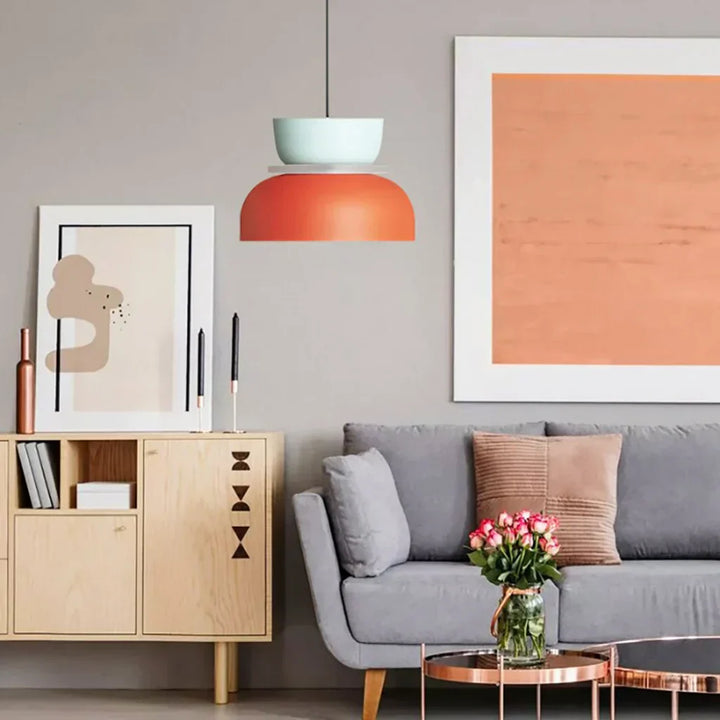BowLift | Nordic Color Block Pendant Light Fixture - Modern Hanging Lamp for Kitchen & Dining Room