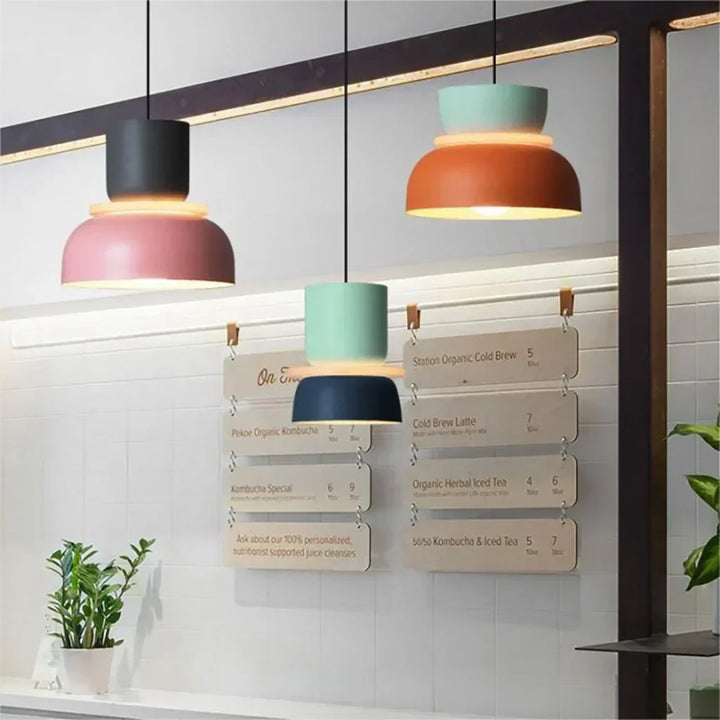 BowLift | Nordic Color Block Pendant Light Fixture - Modern Hanging Lamp for Kitchen & Dining Room