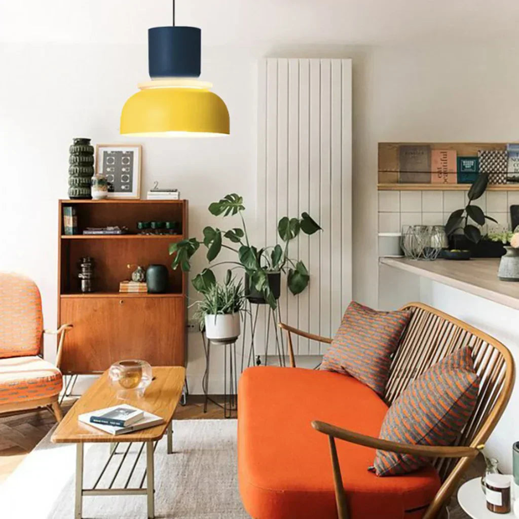 BowLift | Nordic Color Block Pendant Light Fixture - Modern Hanging Lamp for Kitchen & Dining Room