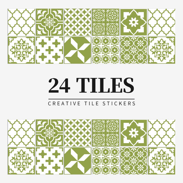 BowLift | Mandaluxe – 24-Piece European Mandala Tile Set | Peel & Stick Decorative Vinyl Tiles