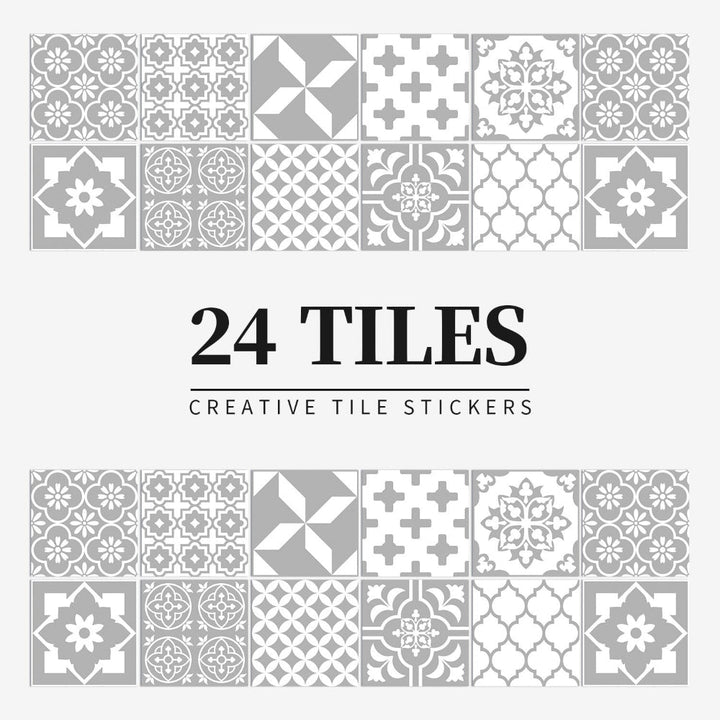 BowLift | Mandaluxe – 24-Piece European Mandala Tile Set | Peel & Stick Decorative Vinyl Tiles