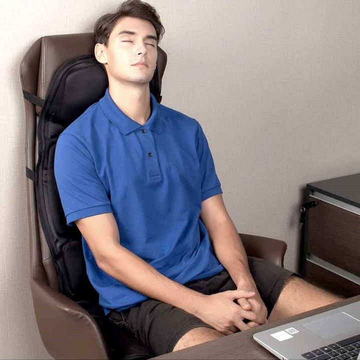 BowLift | 8-Mode Heated Massage Chair Pad for Back, Neck & Full-Body Relaxation – Perfect for Car & Home