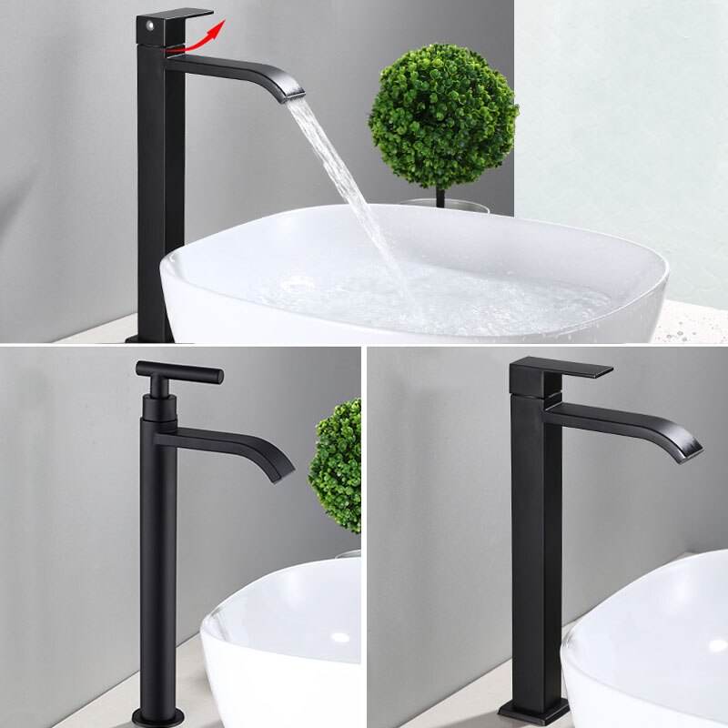 BowLift | Matte Black Sink Faucet | Elegant Cold Water Faucet