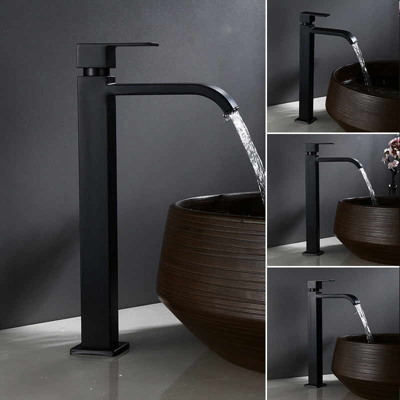 BowLift | Matte Black Sink Faucet | Elegant Cold Water Faucet
