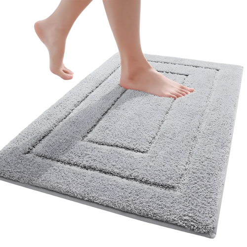 BowLift | Microfiber Bath Mat | Non-Slip & Washable for Bathroom