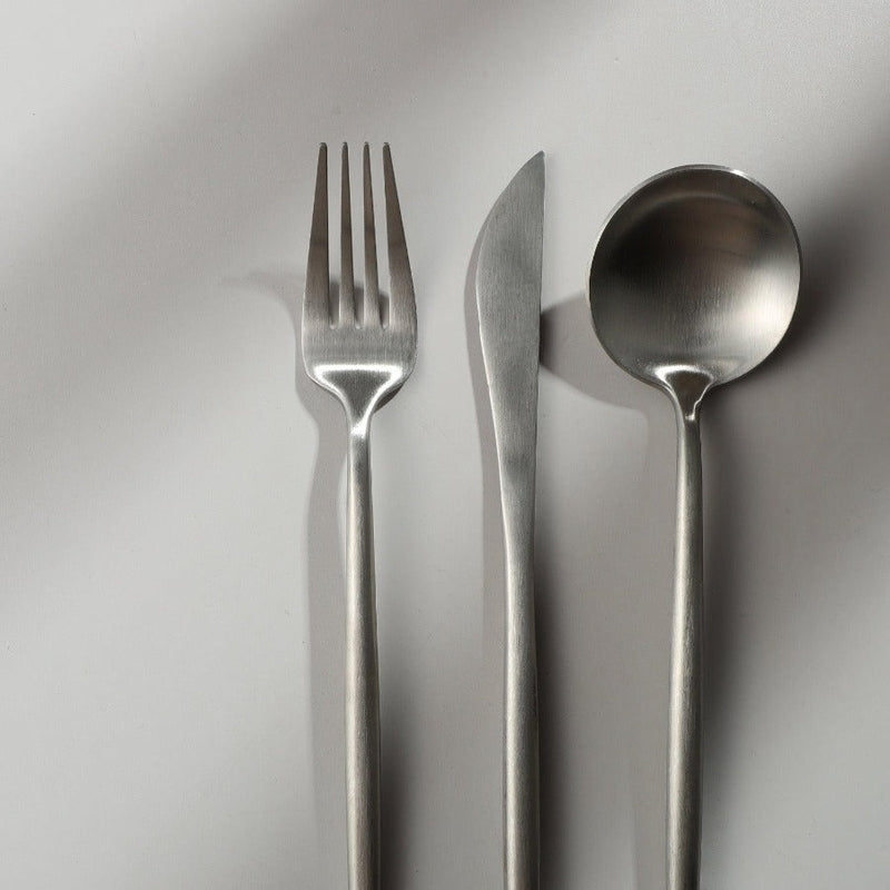 BowLift | Minimalist Flatware Set – 20-Piece Titanium-Coated Stainless Steel Cutlery | Modern Matte Finish for Elegant Dining