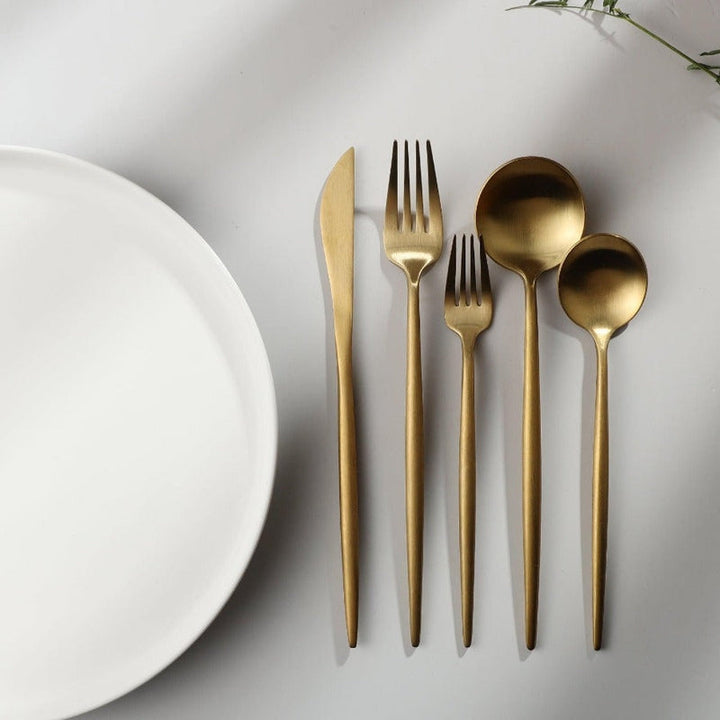 BowLift | Minimalist Luxury Cutlery Set – 20 pieces, Titanium & Stainless Steel