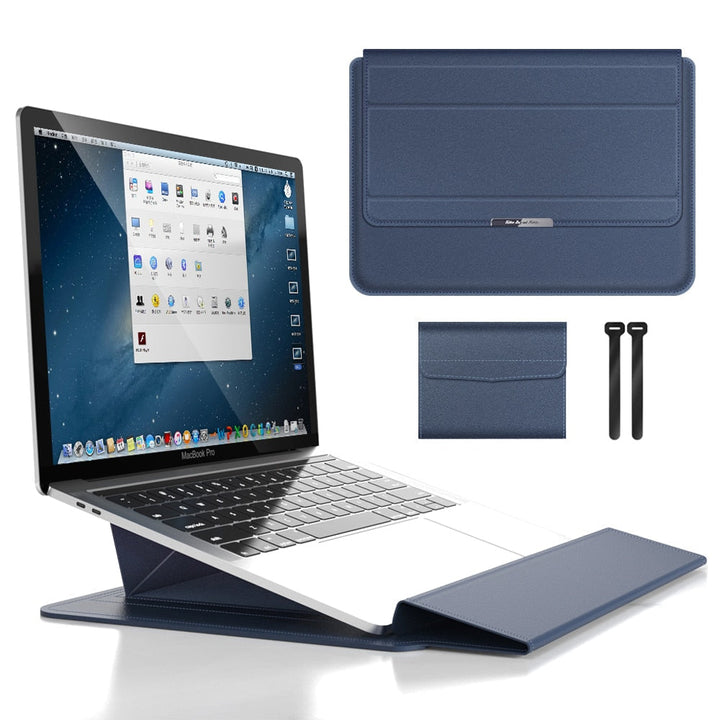 BowLift | 3-in-1 Waterproof Laptop Sleeve with Shockproof Design and Accessory Storage - Elegant MacBook Case for Travel and Office