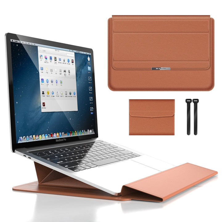 BowLift | 3-in-1 Waterproof Laptop Sleeve with Shockproof Design and Accessory Storage - Elegant MacBook Case for Travel and Office