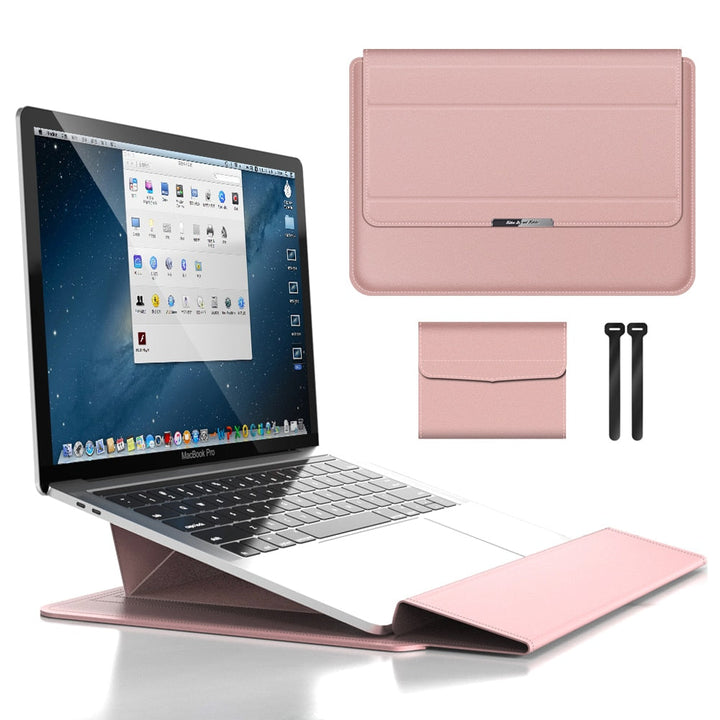 BowLift | 3-in-1 Waterproof Laptop Sleeve with Shockproof Design and Accessory Storage - Elegant MacBook Case for Travel and Office