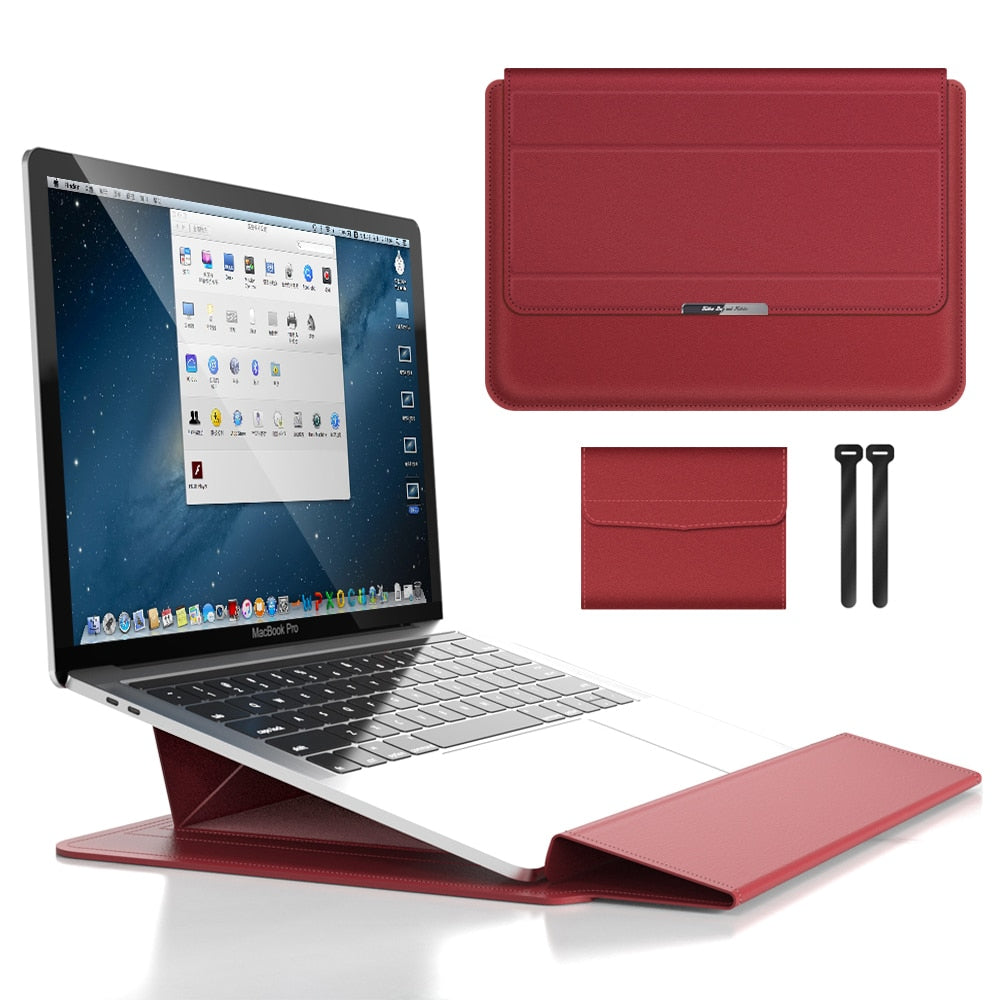 BowLift | 3-in-1 Waterproof Laptop Sleeve with Shockproof Design and Accessory Storage - Elegant MacBook Case for Travel and Office