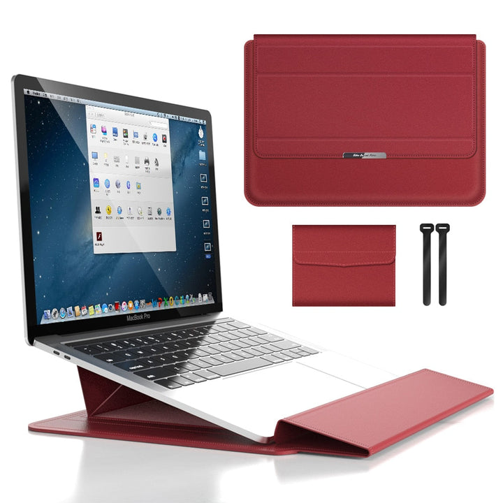 BowLift | 3-in-1 Waterproof Laptop Sleeve with Shockproof Design and Accessory Storage - Elegant MacBook Case for Travel and Office
