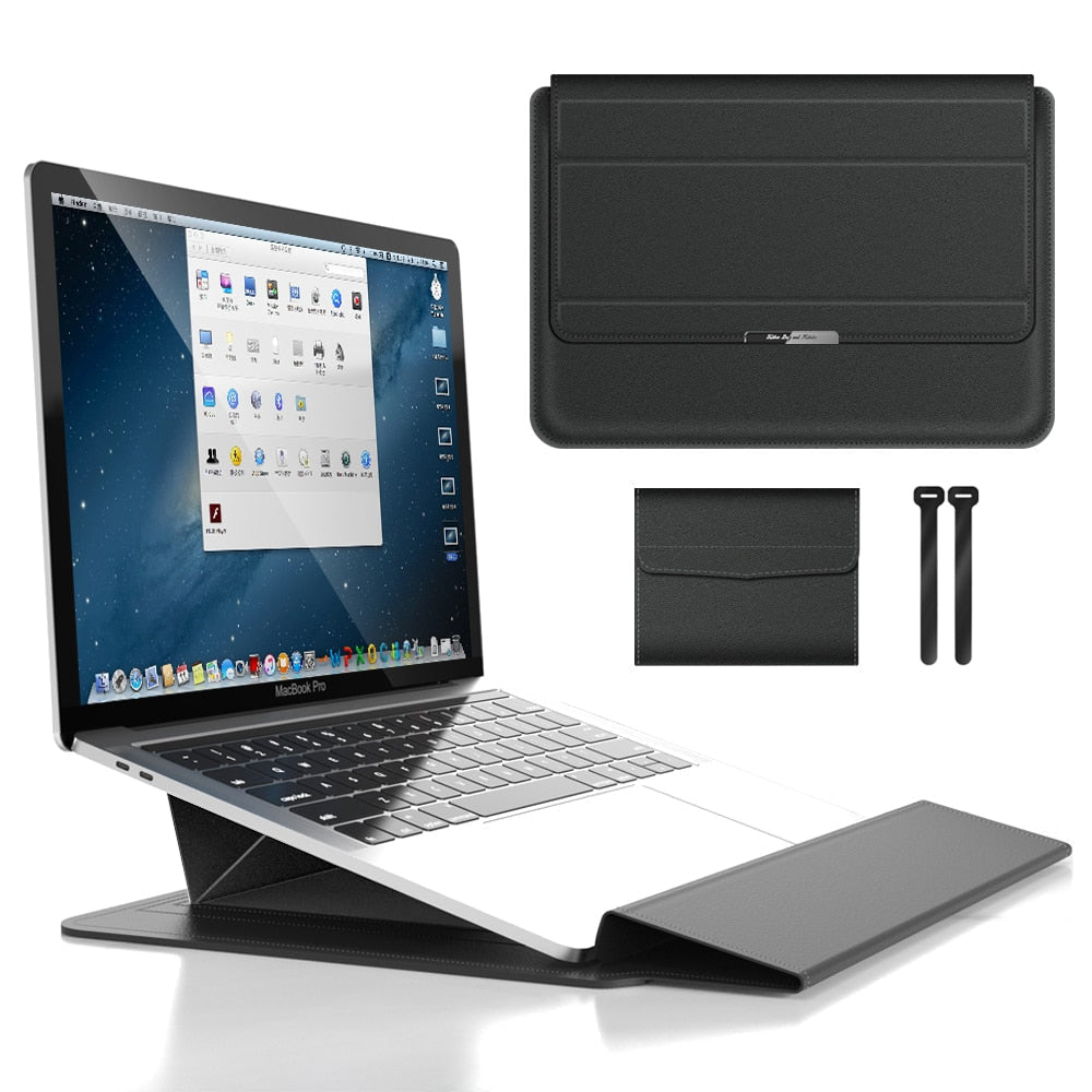 BowLift | 3-in-1 Waterproof Laptop Sleeve with Shockproof Design and Accessory Storage - Elegant MacBook Case for Travel and Office