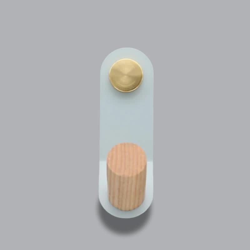 BowLift | Scandinavian Pastel Wall Hook with Oak & Brass