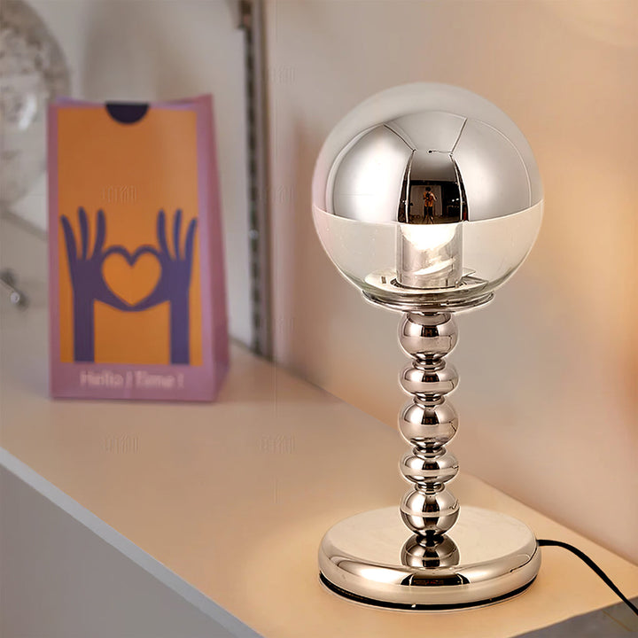 BowLift | MirrorGlow – Minimalist Chrome Table Lamp