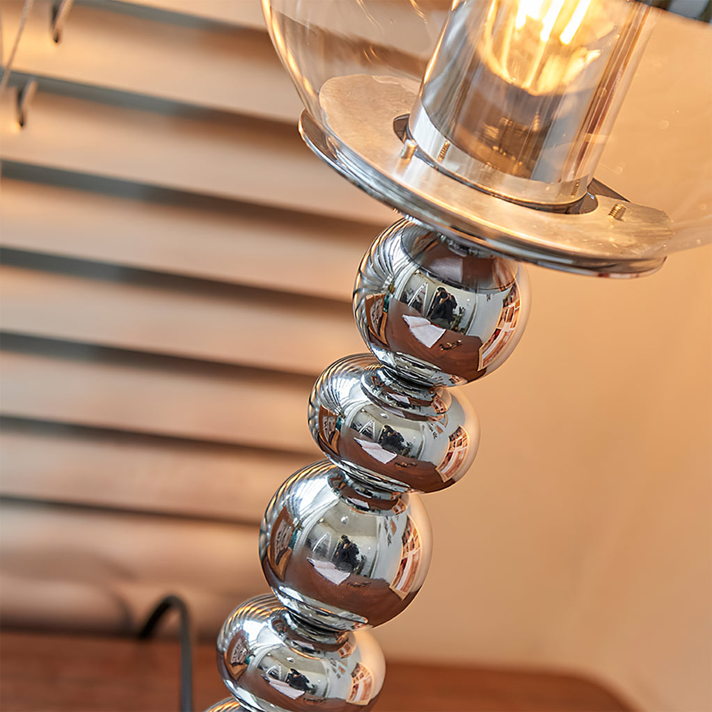 BowLift | MirrorGlow – Minimalist Chrome Table Lamp