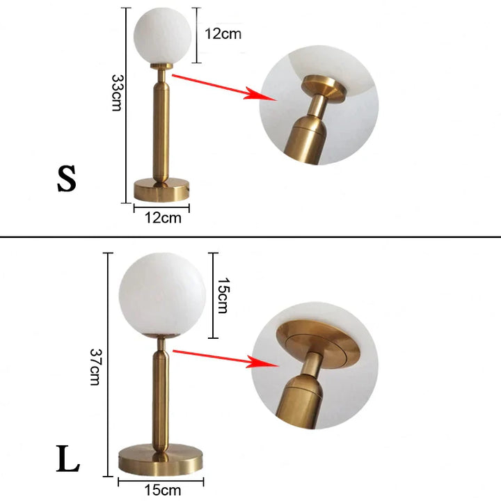 BowLift | Stylish Brass & Glass LED Table Lamp – GlowSphere