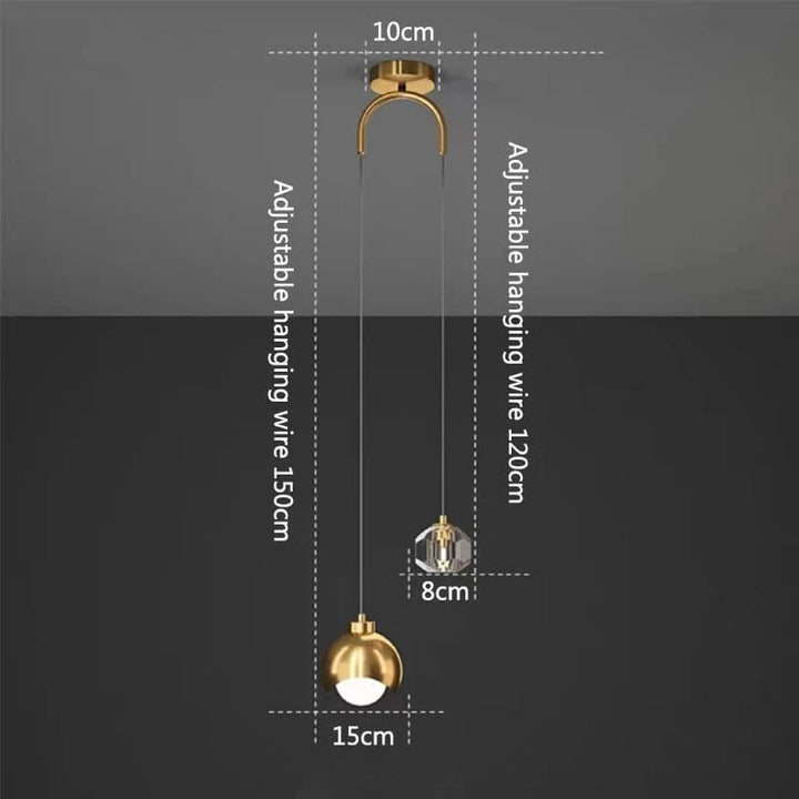 BowLift | Modern Crystal Pendant Light | Elegant Hanging Lamp for Living Spaces
