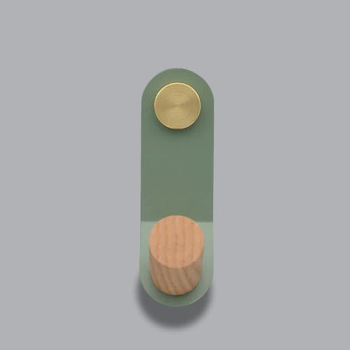 BowLift | Scandinavian Pastel Wall Hook with Oak & Brass