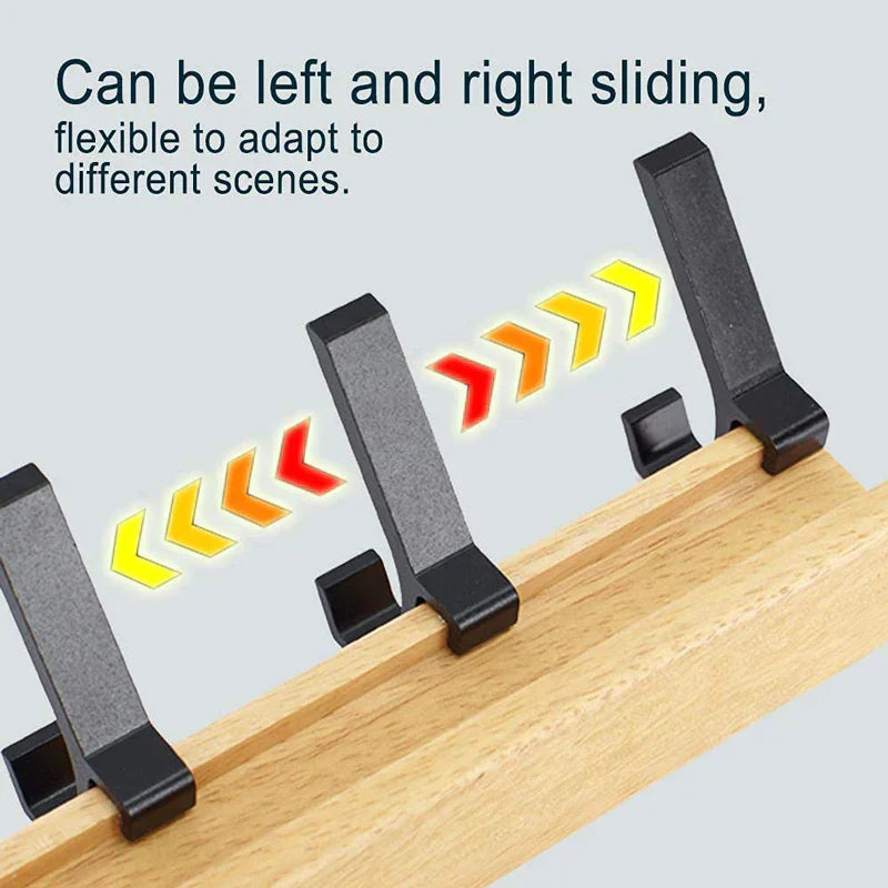 BowLift | Nordivo Wall Wardrobe with Movable Double Hooks | Scandinavian Design | Wood & Aluminium | Space-saving & Modern