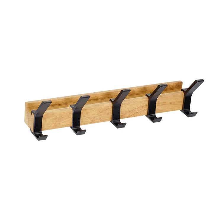 BowLift | Nordivo Wall Wardrobe with Movable Double Hooks | Scandinavian Design | Wood & Aluminium | Space-saving & Modern