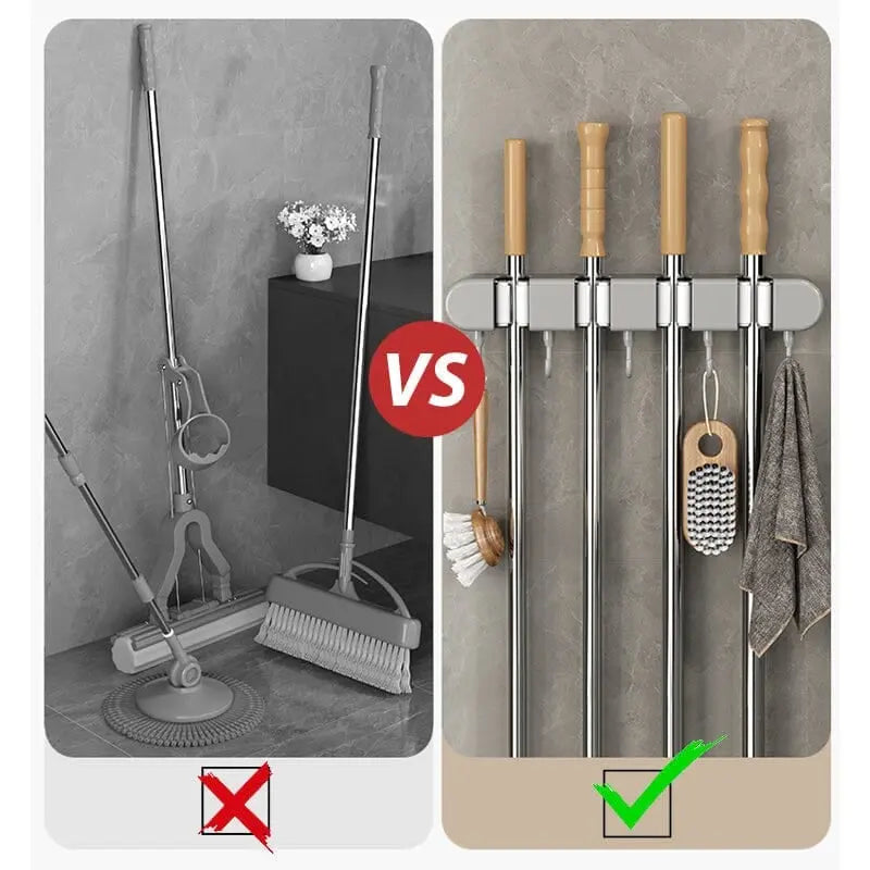 BowLift | Multifunctional Mop Holder with Hooks