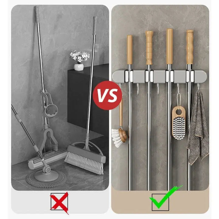 BowLift | Multifunctional Mop Holder with Hooks