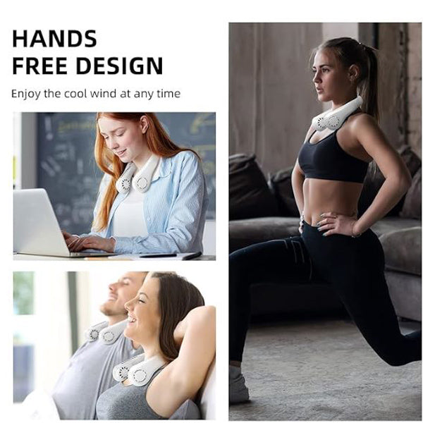 BowLift | Portable Neck Fan with Adjustable Speeds – Ergonomic, Lightweight Design for Hands-Free Cooling, Long Battery Life