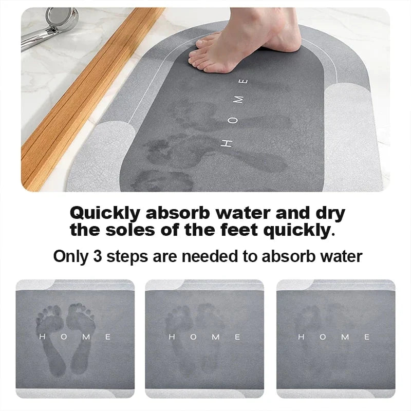 Water-Absorbent Floor Mat with Non-Slip Rubber Backing