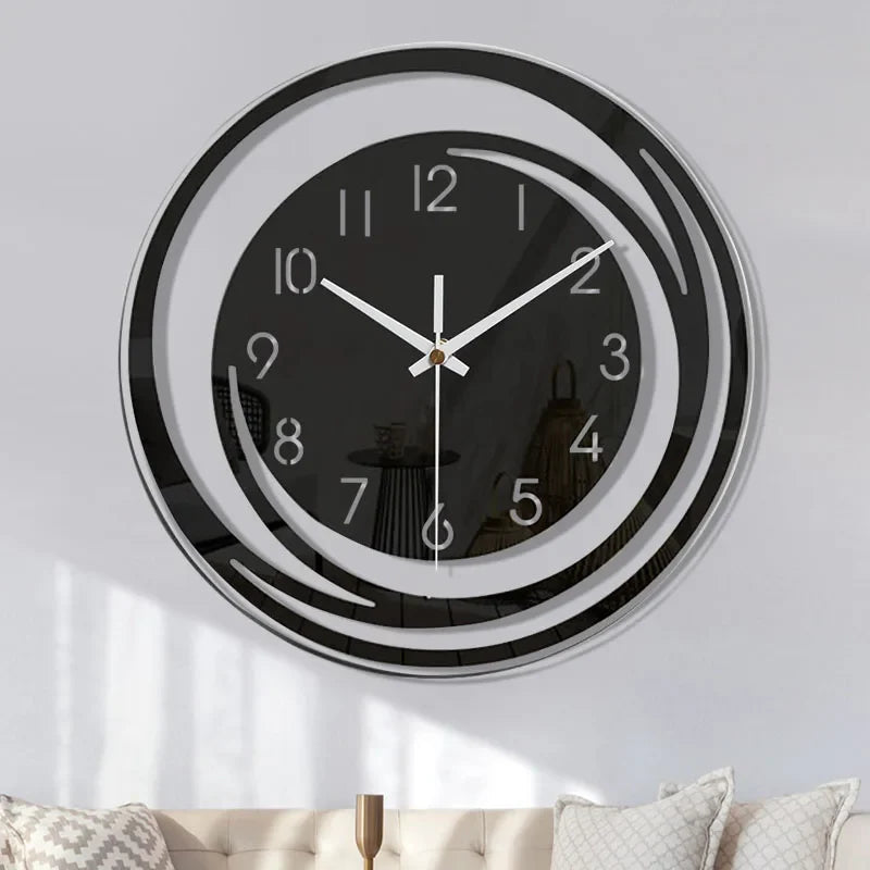 BowLift | NoirTime | Modern Black Acrylic Wall Clock