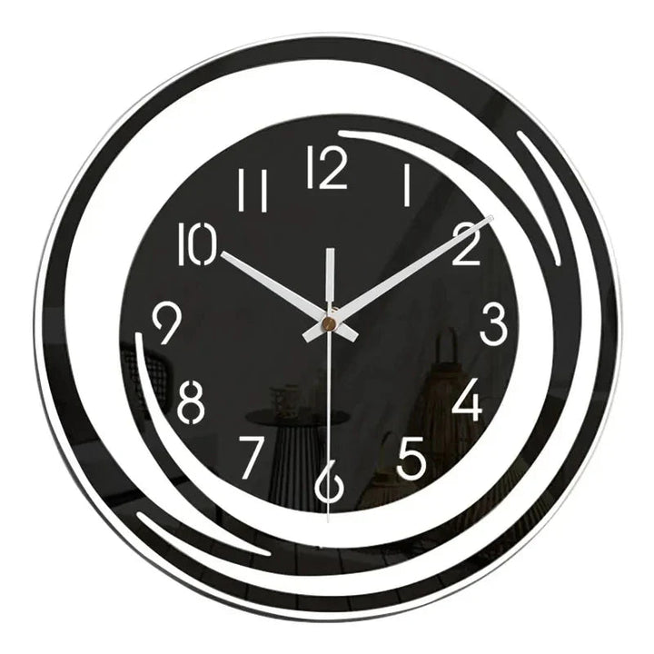 BowLift | NoirTime | Modern Black Acrylic Wall Clock