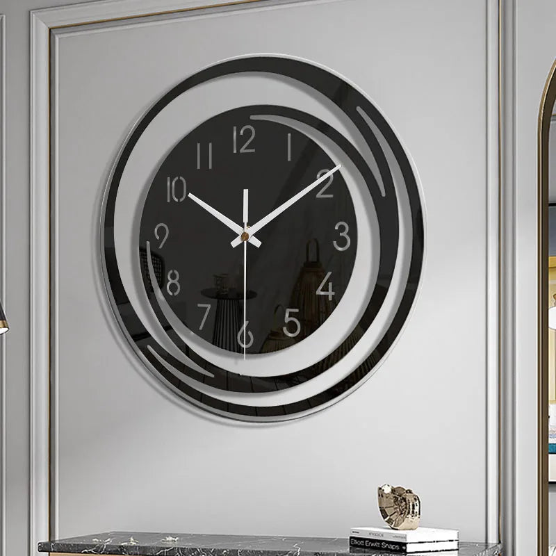 BowLift | NoirTime | Modern Black Acrylic Wall Clock