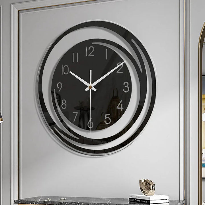 BowLift | NoirTime | Modern Black Acrylic Wall Clock