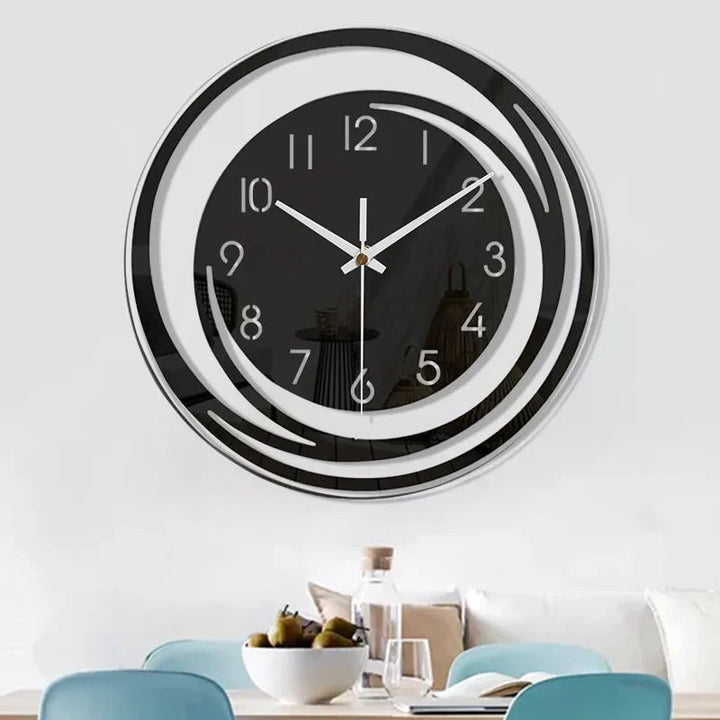 BowLift | NoirTime | Modern Black Acrylic Wall Clock