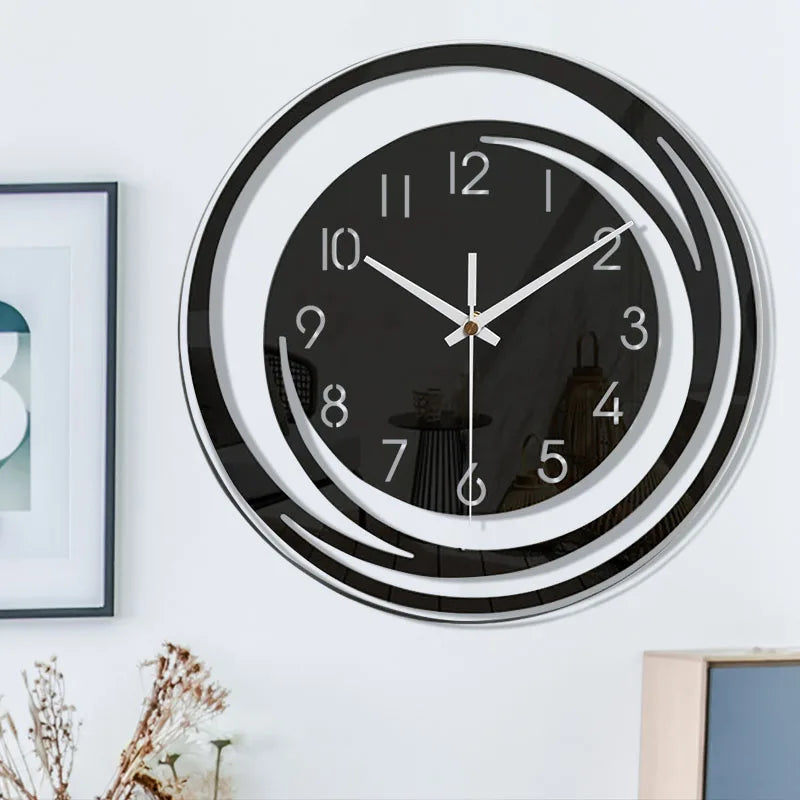 BowLift | NoirTime | Modern Black Acrylic Wall Clock