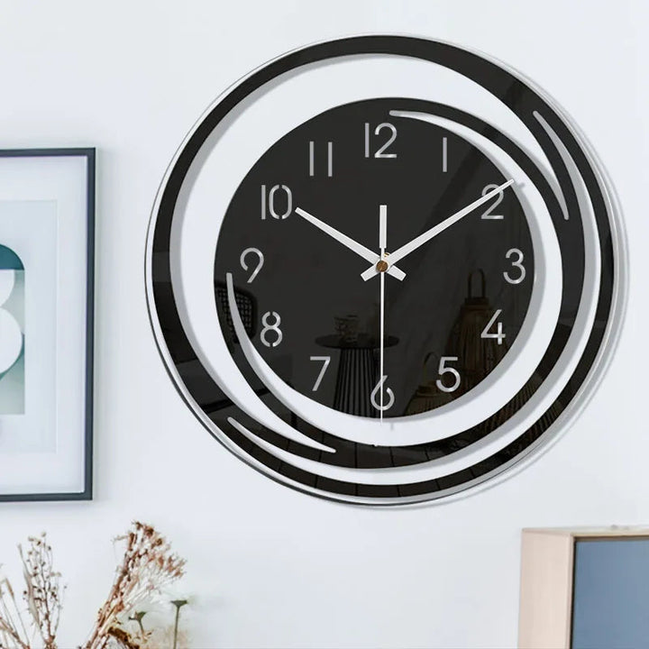 BowLift | NoirTime | Modern Black Acrylic Wall Clock