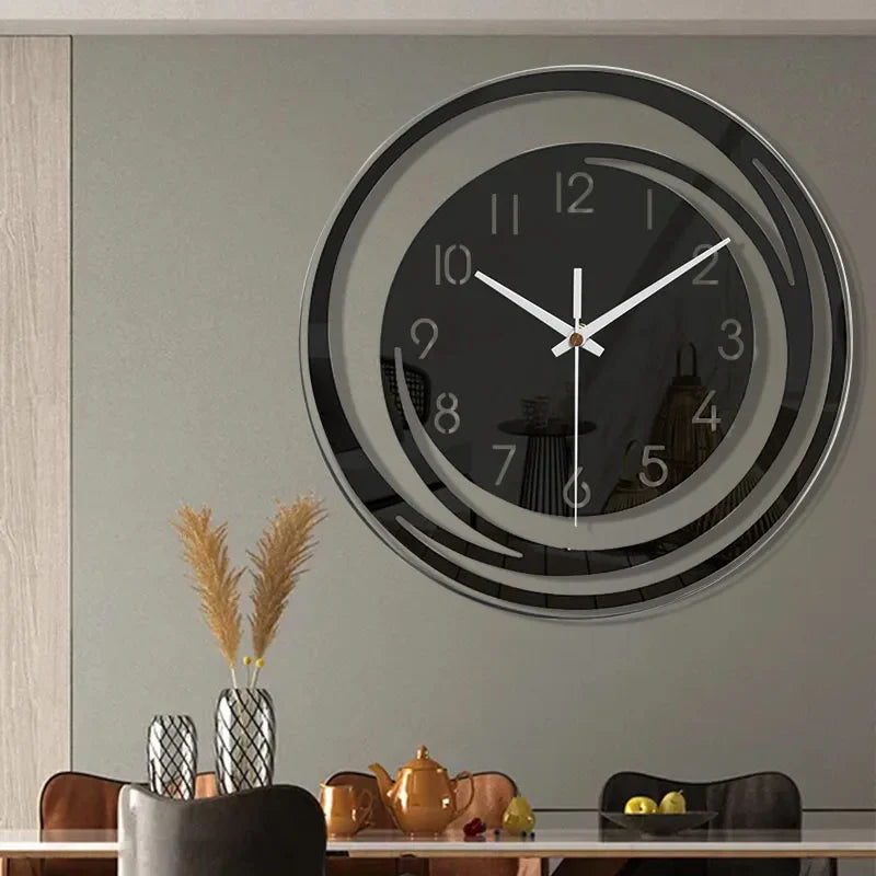 BowLift | NoirTime | Modern Black Acrylic Wall Clock