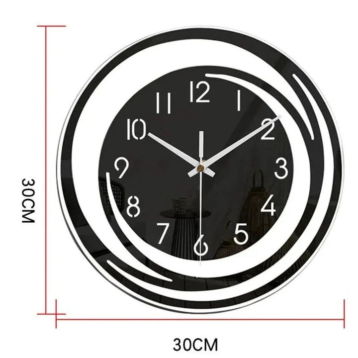 BowLift | NoirTime | Modern Black Acrylic Wall Clock