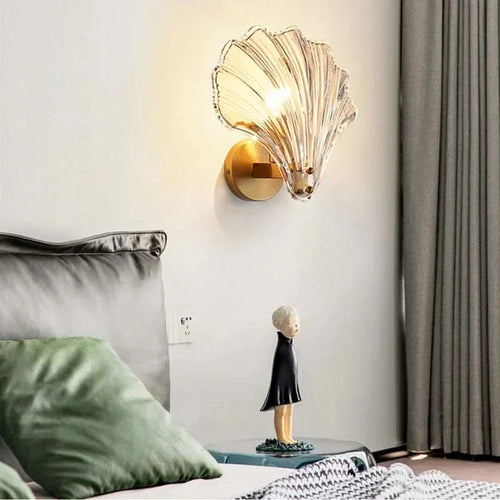 BowLift | Shell Glass Wall Light – Warm LED Decorative Fixture
