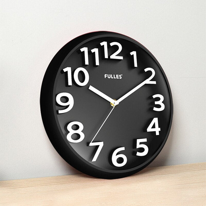 BowLift | NumClock | Modern Wall Clock Black 30 cm Plastic