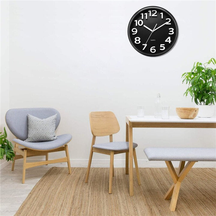 BowLift | NumClock | Modern Wall Clock Black 30 cm Plastic