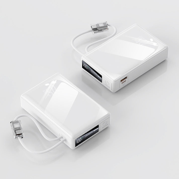 compact power bank with integrated cable and digital charging display Bowlift
