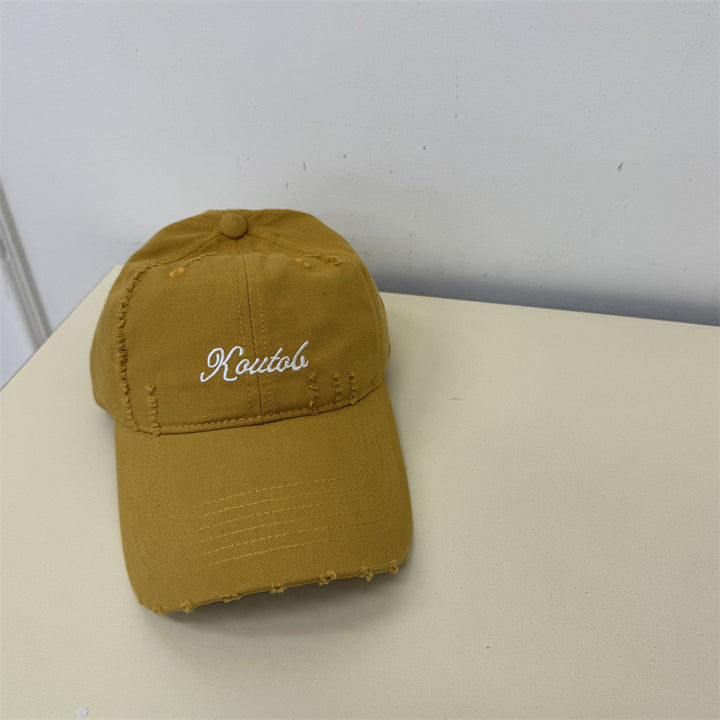 Men's Distressed Cotton Baseball Cap Bowlift 1783921814