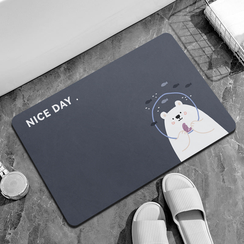 Playful Cat-Themed Bath Mat