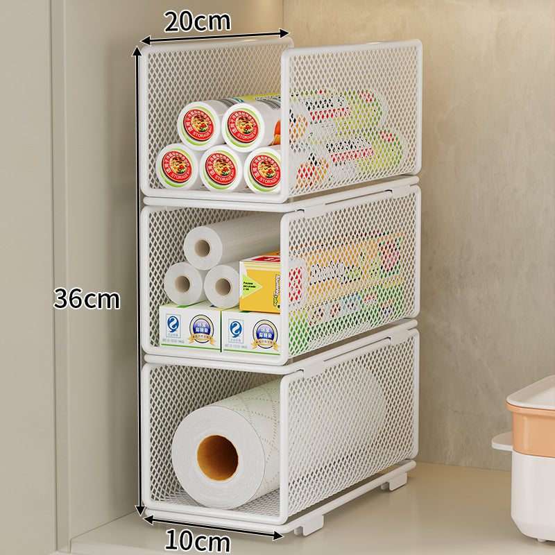 Mesh Storage Organizer with Adjustable Dividers Bowlift