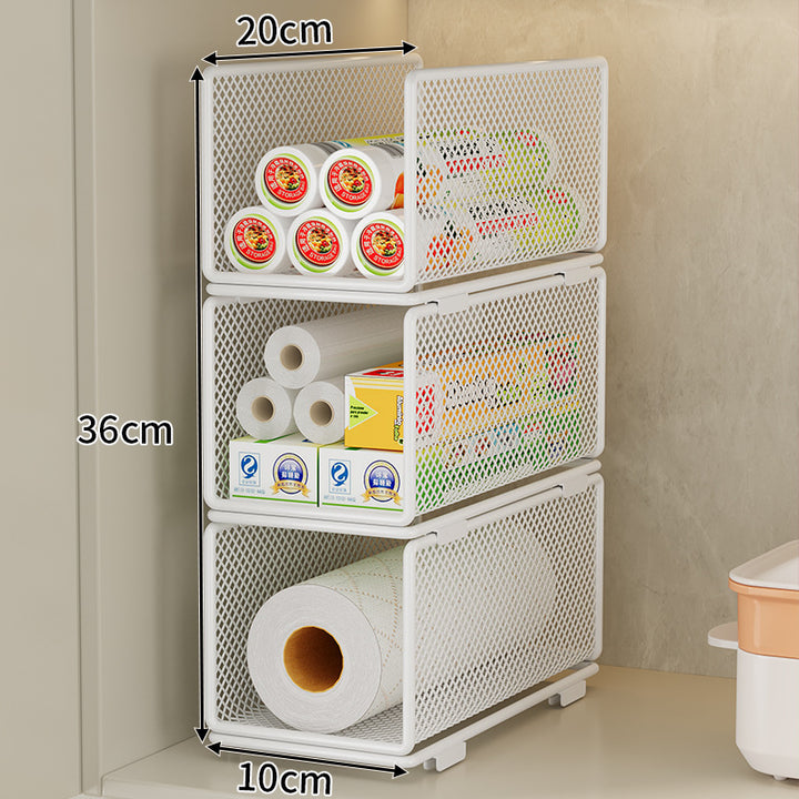Mesh Storage Organizer with Adjustable Dividers Bowlift